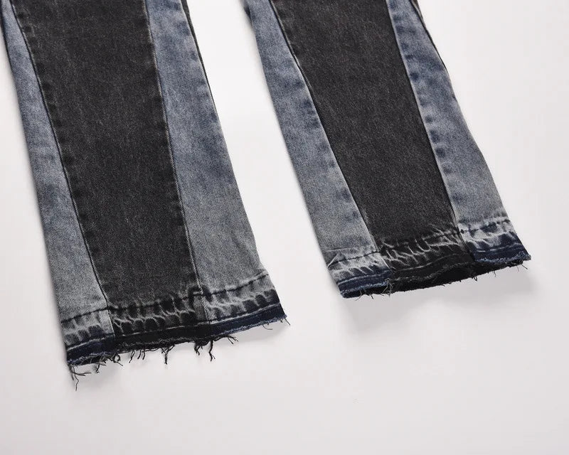 Black and Grey Jeans Flares