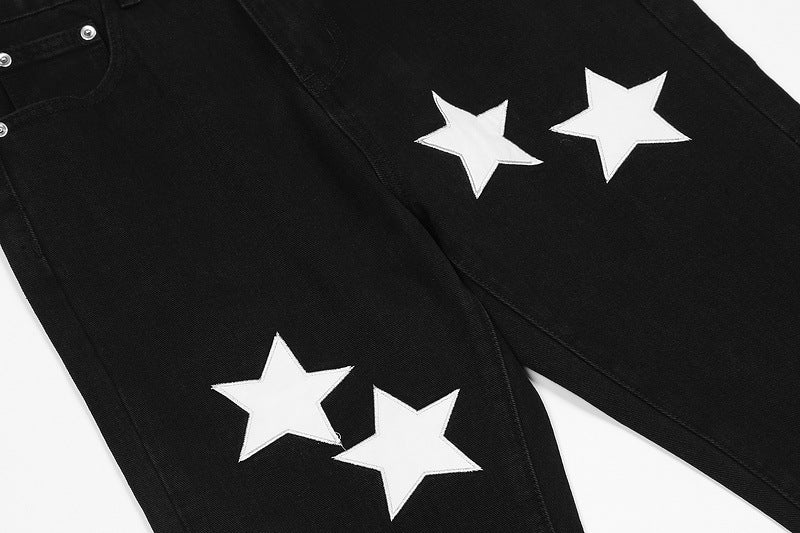 Star Pattern Casual Flared Jeans