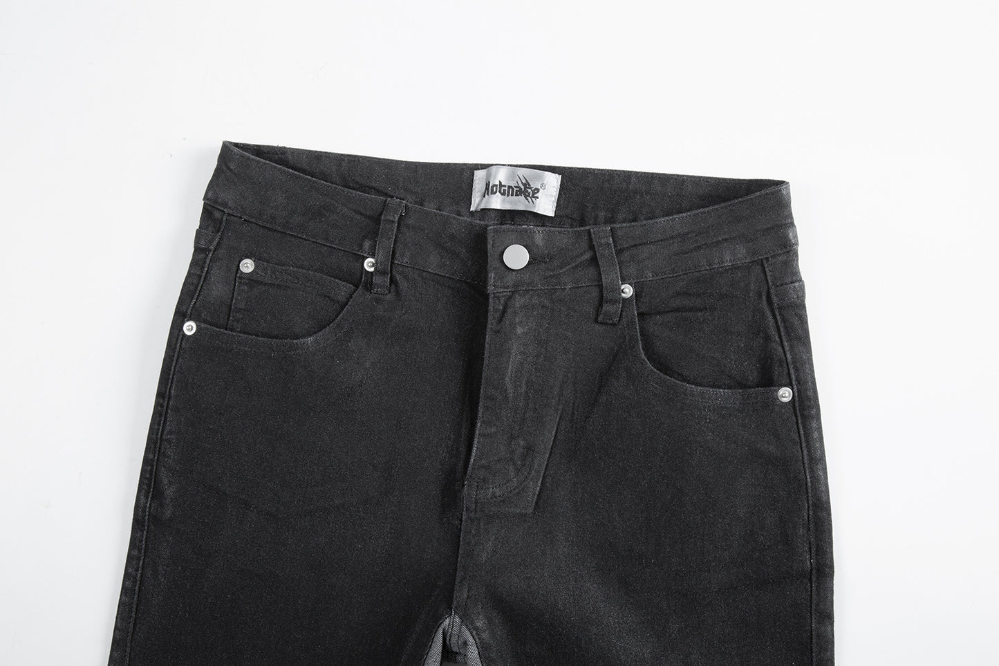Color Brush Wax Slightly Flared Jeans
