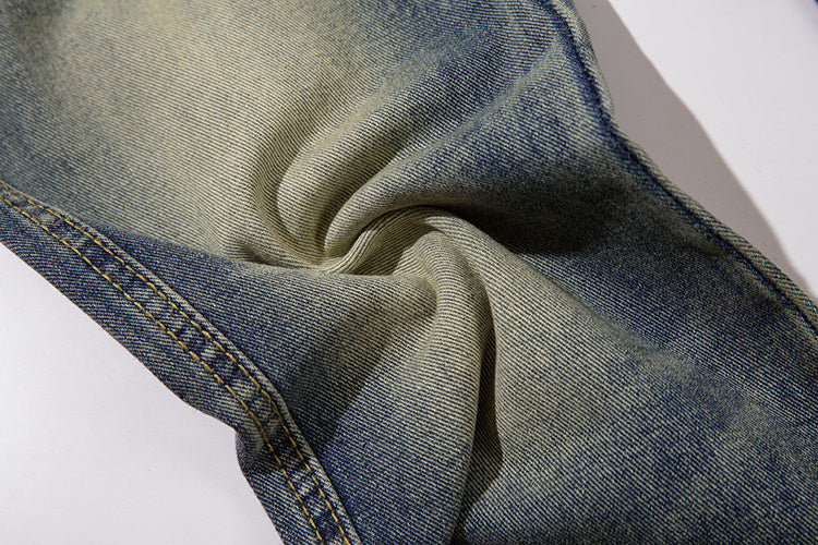 Denim Straight Mopping Pants Men