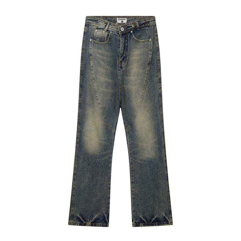 Denim Straight Mopping Pants Men