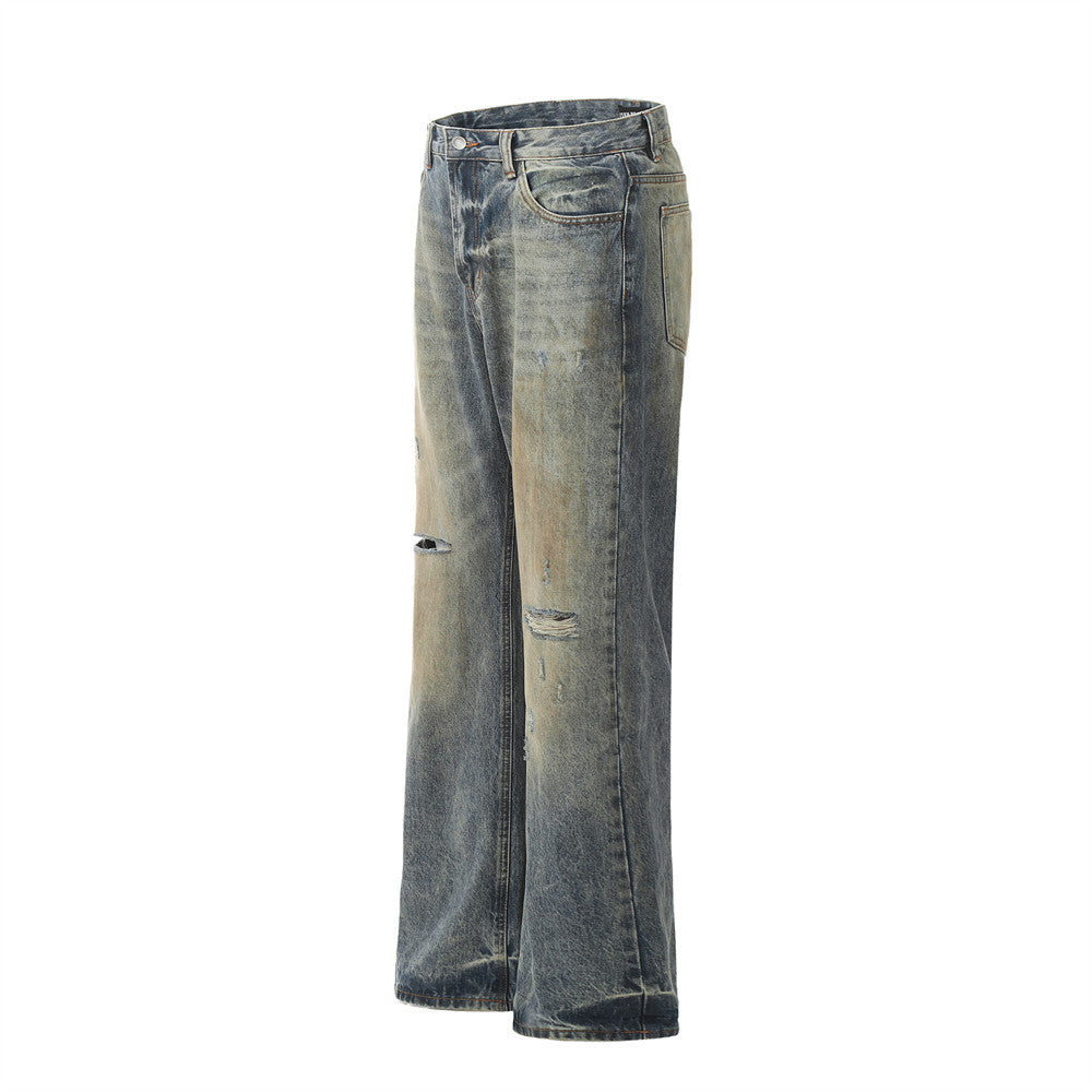 Old Ripped Denim Dirty Pants Men