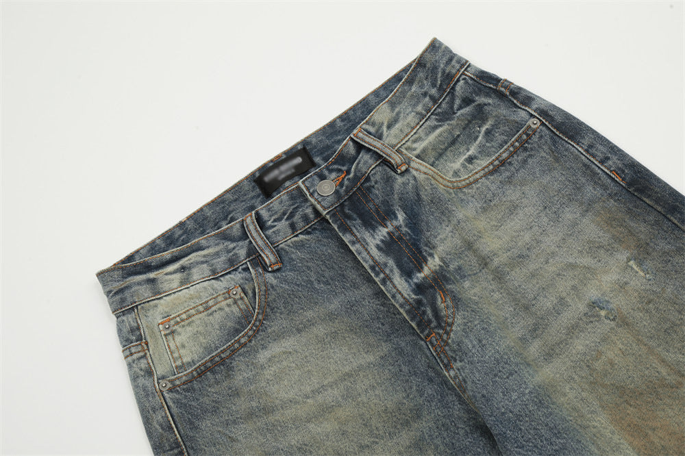 Old Ripped Denim Dirty Pants Men