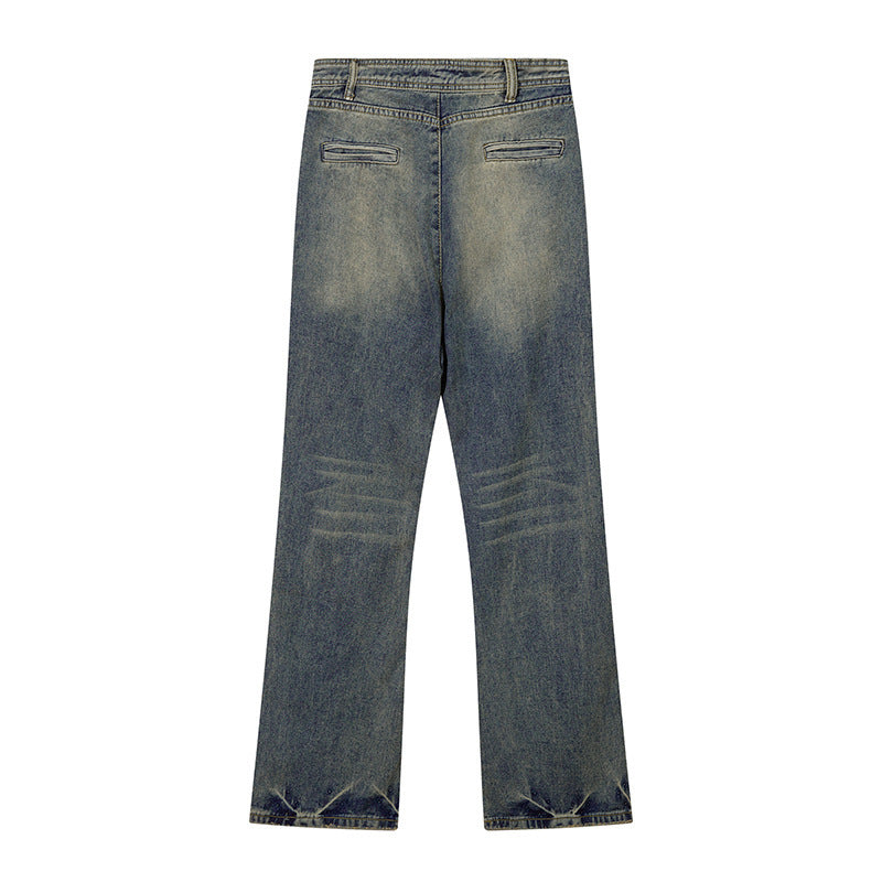 Denim Straight Mopping Pants Men