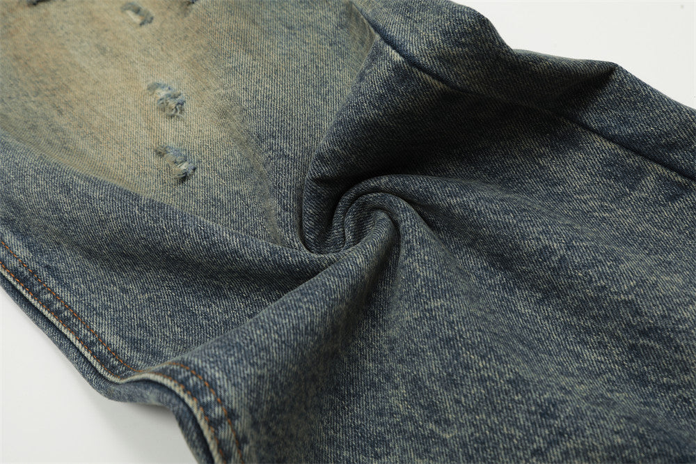 Old Ripped Denim Dirty Pants Men