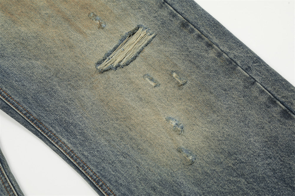 Old Ripped Denim Dirty Pants Men