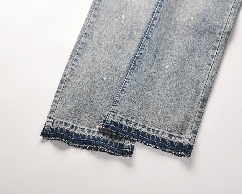 Flared Pants Mens Denim Trousers
