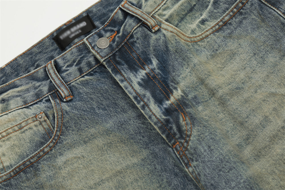 Old Ripped Denim Dirty Pants Men