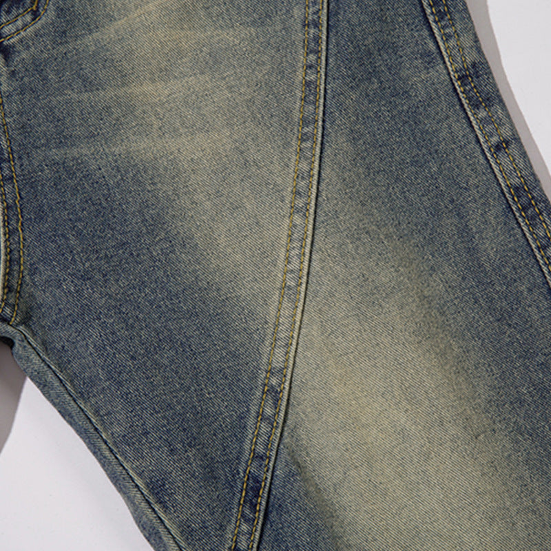 Denim Straight Mopping Pants Men